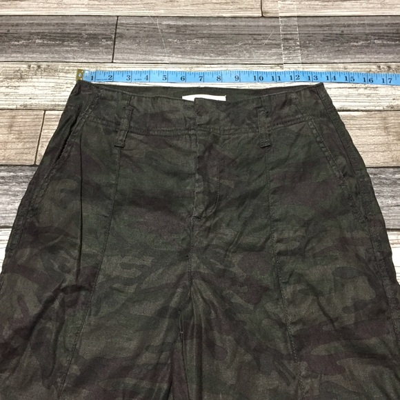 Level 99 Camo Wide Leg Crop Pants Women’s 25 (Inseam 23.5) Linen Lyocell - Picture 4 of 9